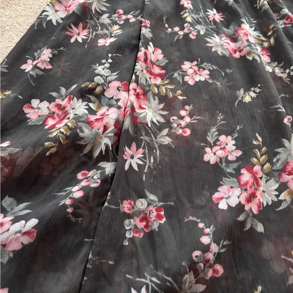 Hollister Floral gray see through maxi skirt. S - Picture 2 of 3